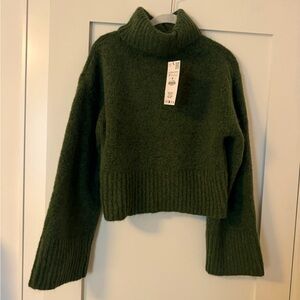 Zara wool blend cropped turtleneck
